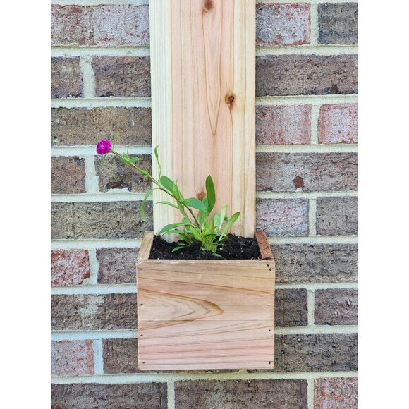 Custom Wooden Address Planter Box  | Rustic Welcome Door Hanger - Picture 3 of 7